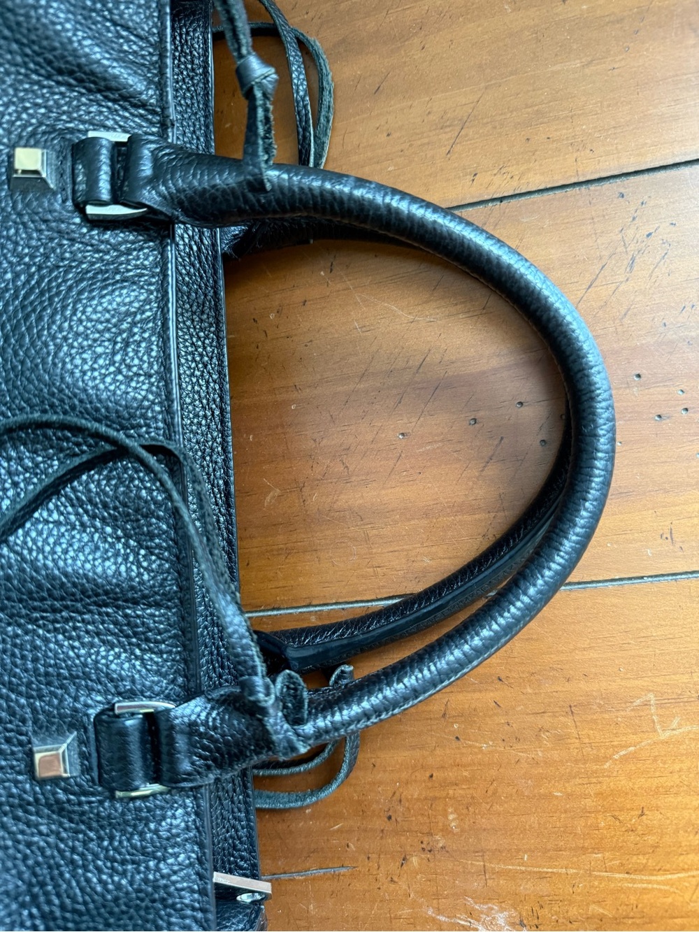Rebecca Minkoff Black Pebbled Leather Crossbody Satchel - Picture 7 of 15